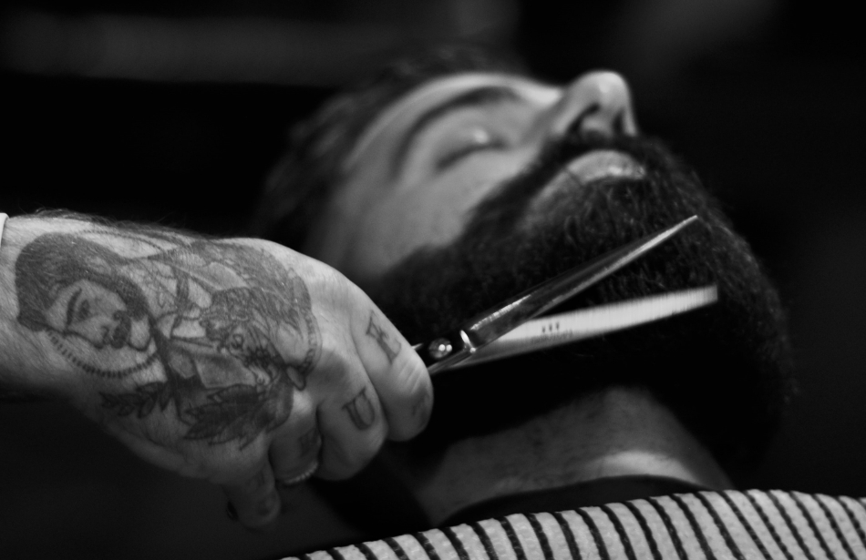 Beard Trimming with Scissors